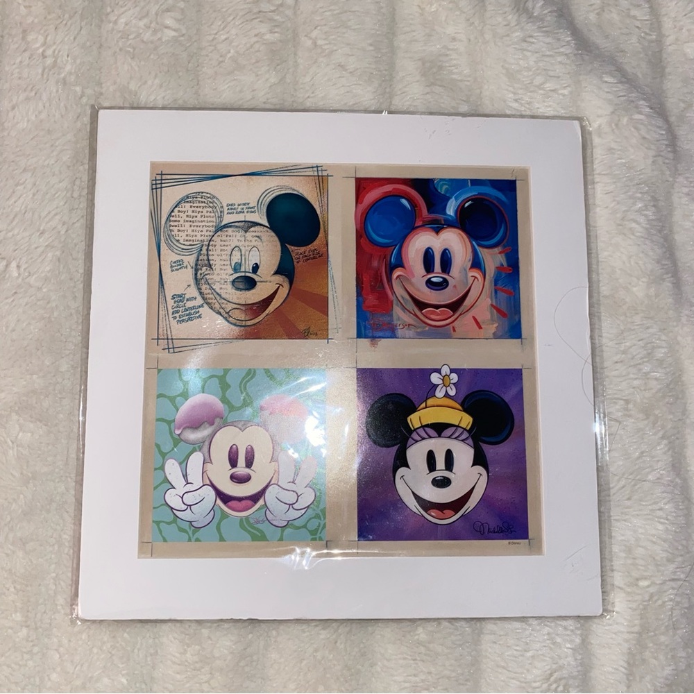 NEW Disney Destination D23 Disney Artwork Mickey Minnie Mouse Four By Four Print
